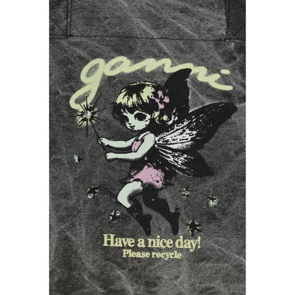 Graue Schultertasche aus recycelter Baumwolle