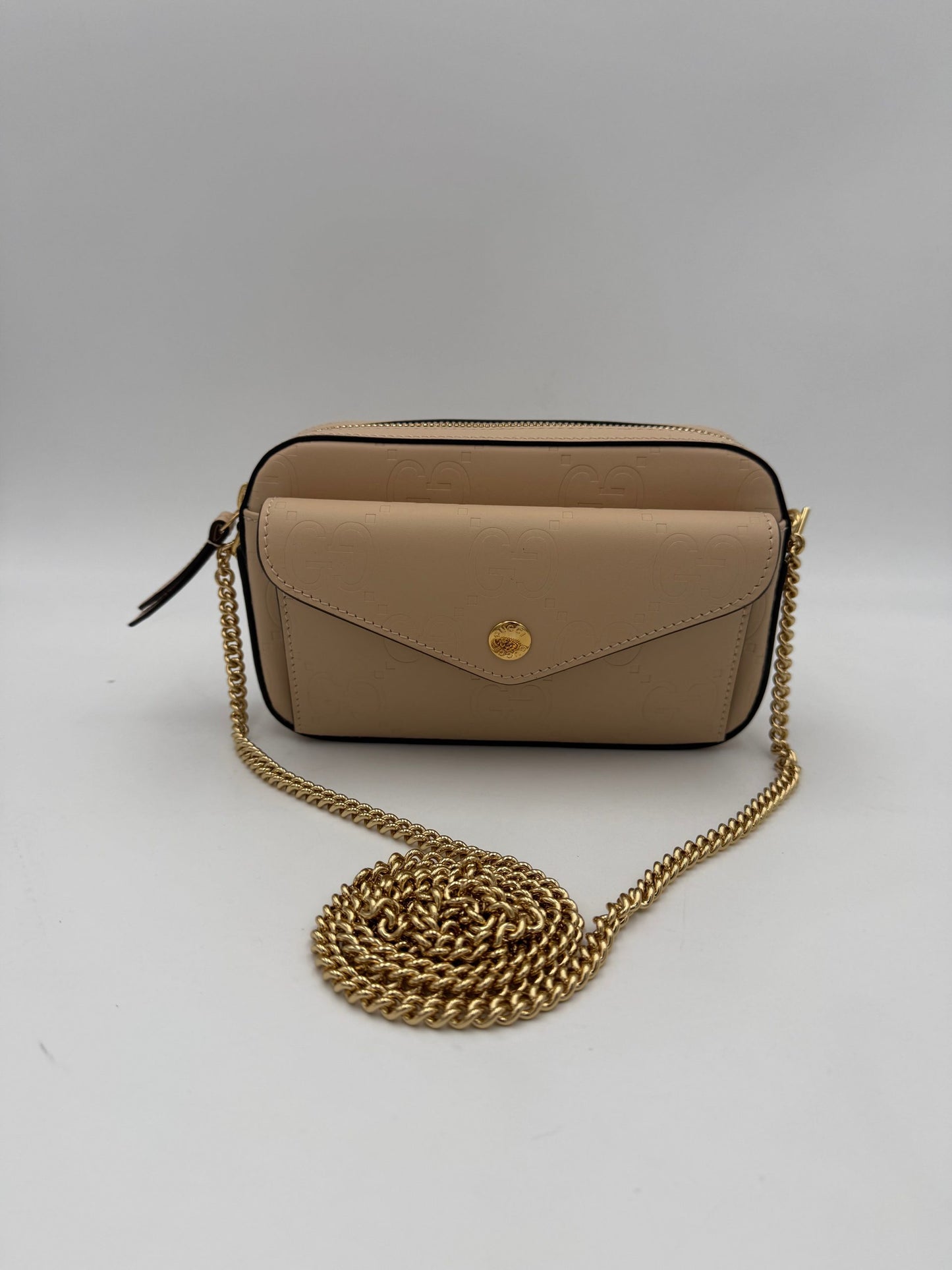 GUCCI GG Jumbo Beige mit Fronttasche Umhängetasche