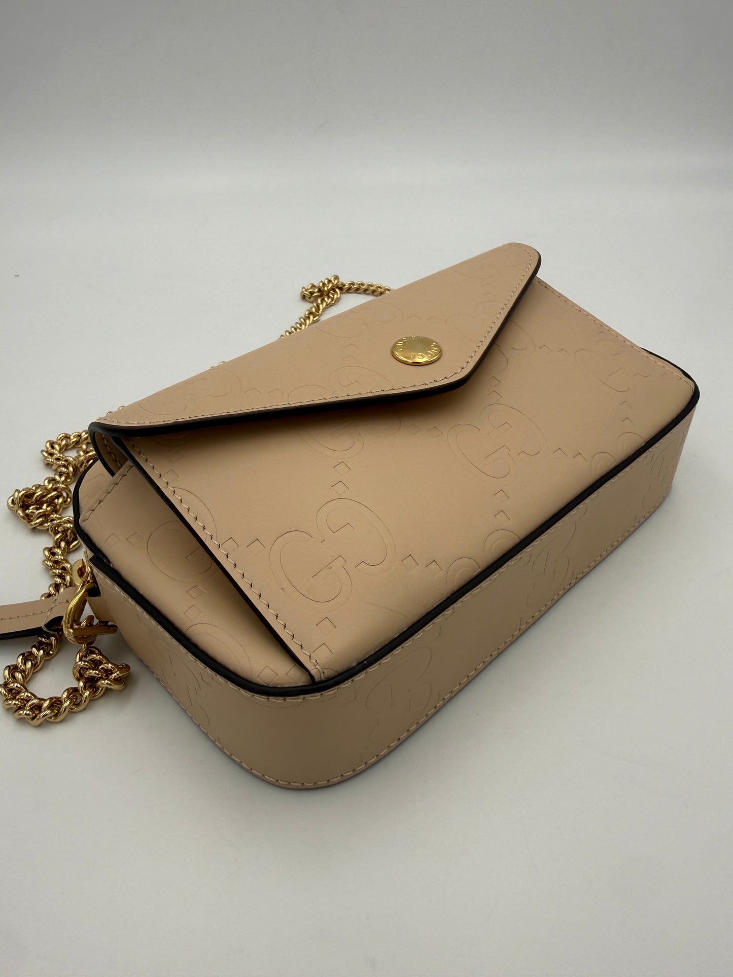 GUCCI GG Jumbo Beige mit Fronttasche Umhängetasche