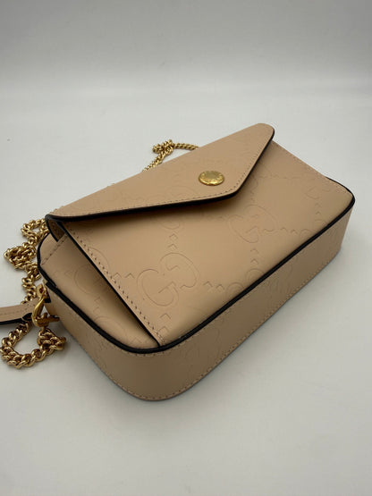GUCCI GG Jumbo Beige mit Fronttasche Umhängetasche