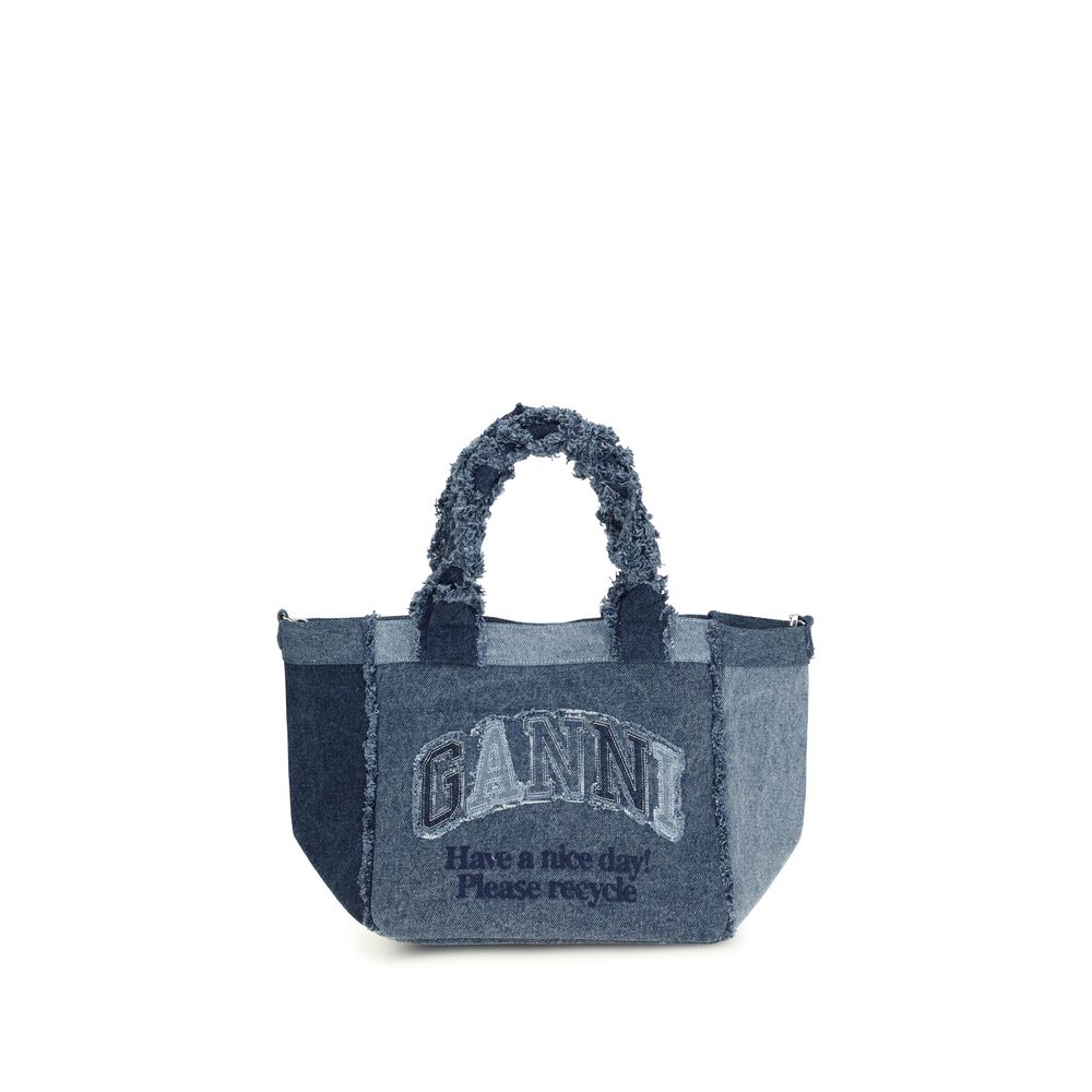 Blaue Baumwoll-Handtasche