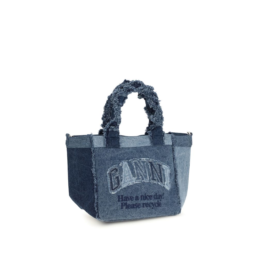 Blaue Baumwoll-Handtasche