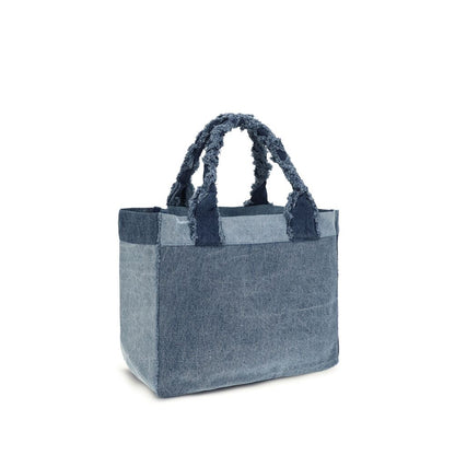 Blaue Baumwoll-Umhängetasche
