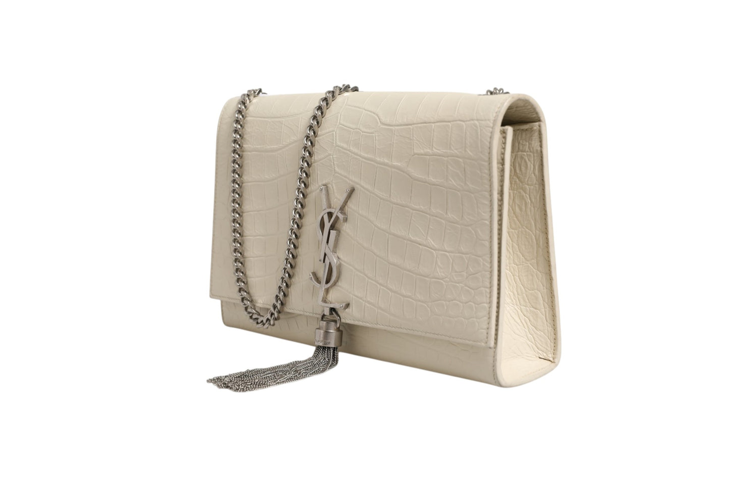 Kate Tassel Small Krokoprägung Leder