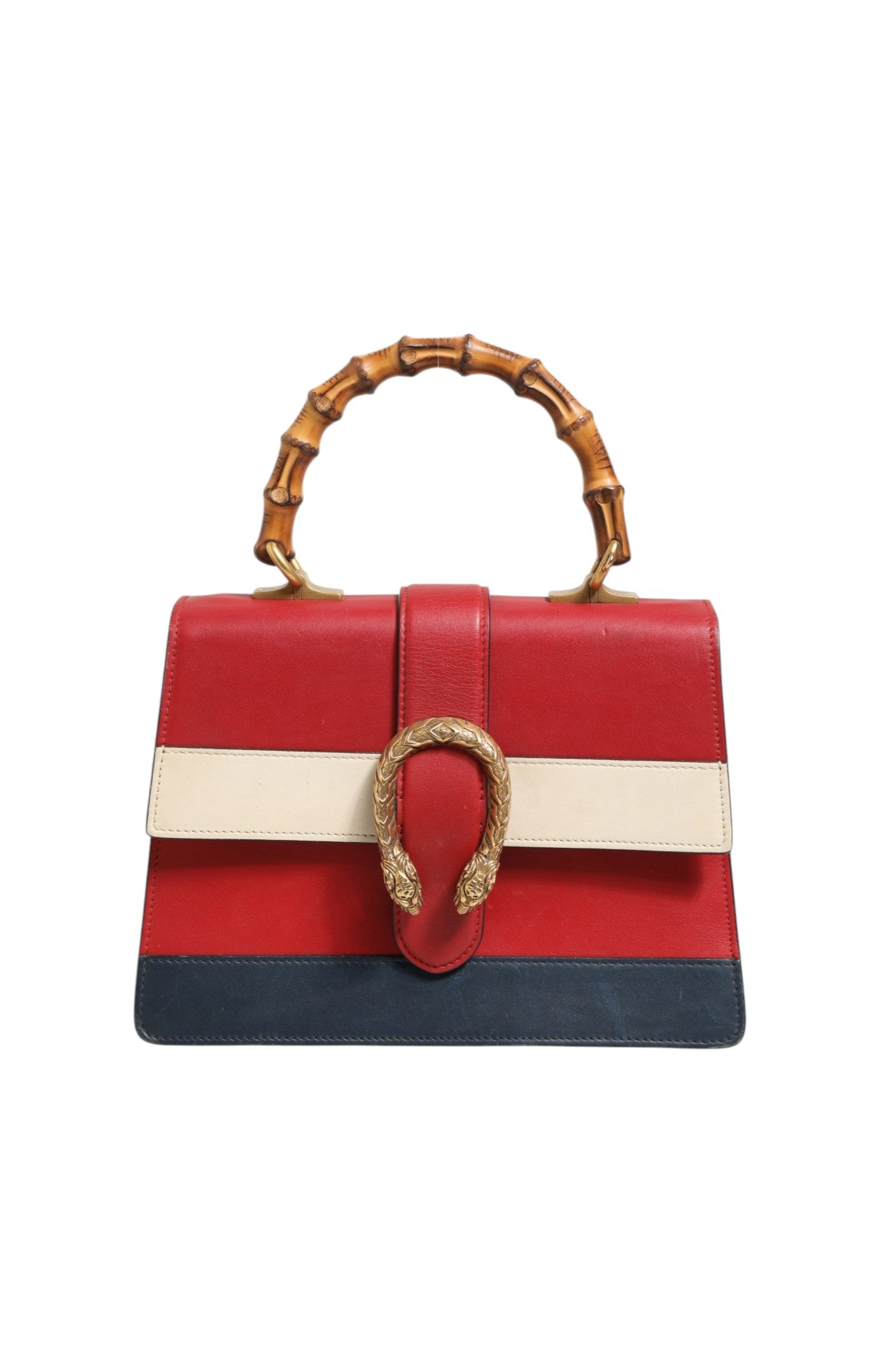 Dionysus Bamboo Medium Henkeltasche Weiß Blau Rot