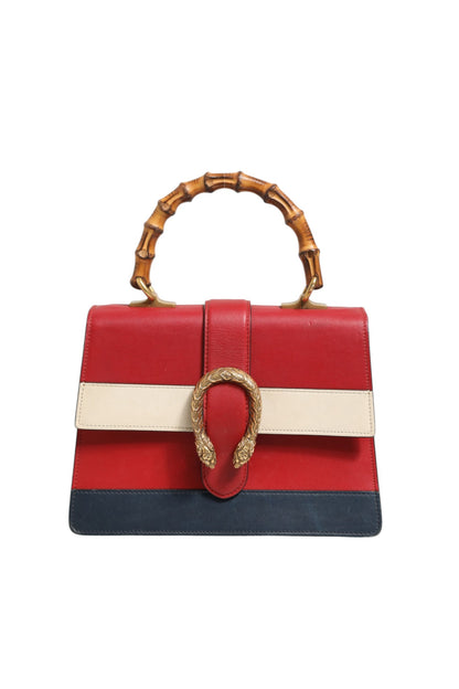 Dionysus Bamboo Medium Henkeltasche Weiß Blau Rot