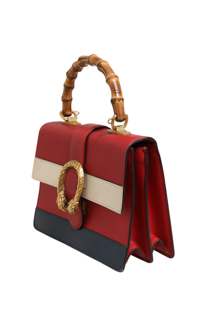 Dionysus Bamboo Medium Henkeltasche Weiß Blau Rot