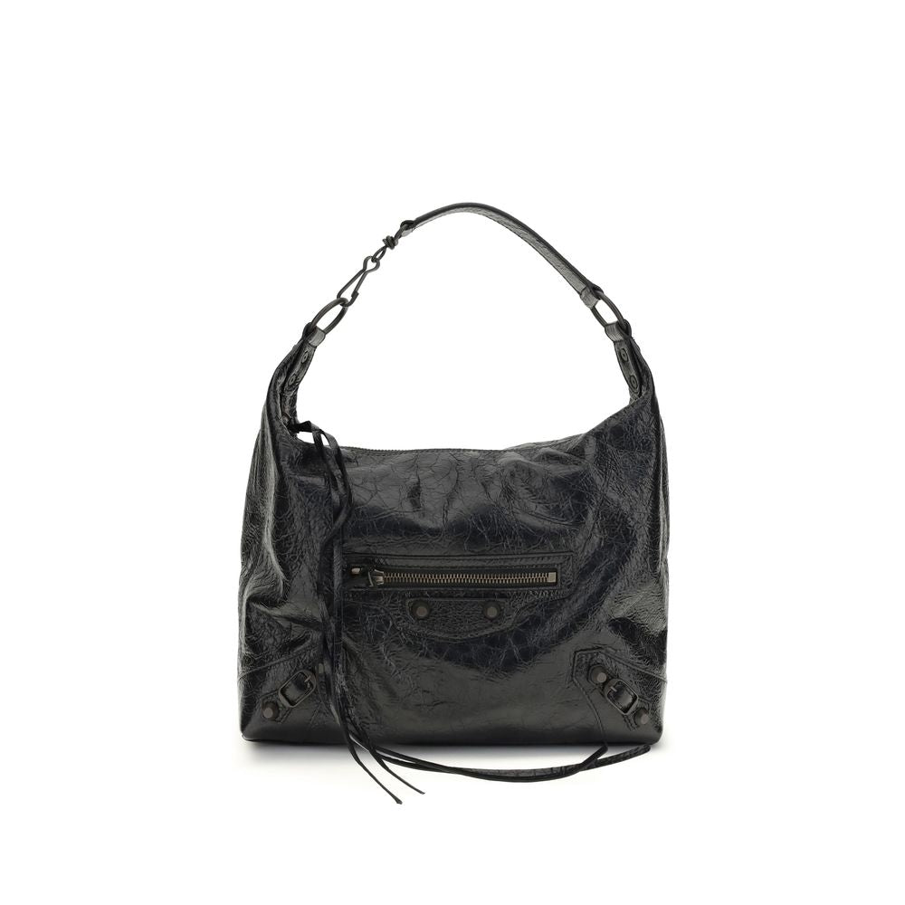 Schwarze Lammleder Schultertasche Ovis Aries Aries