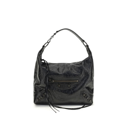 Schwarze Lammleder Schultertasche Ovis Aries Aries