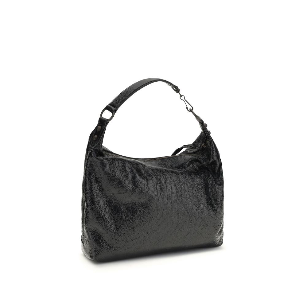 Schwarze Lammleder Schultertasche Ovis Aries Aries