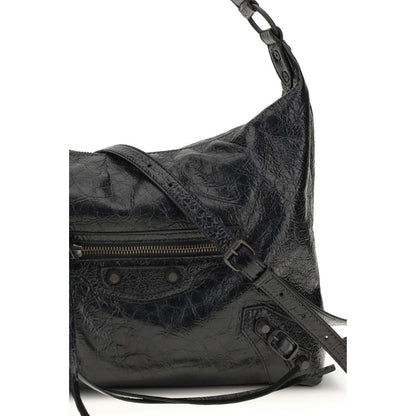Schwarze Lammleder Schultertasche Ovis Aries Aries