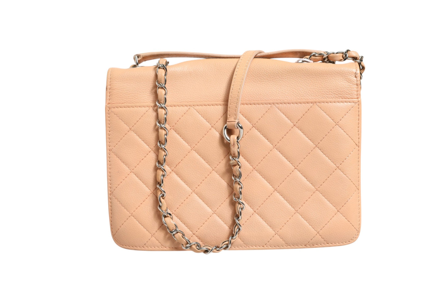 Kleine CC Box Flap Bag aus gestepptem Ziegenleder
