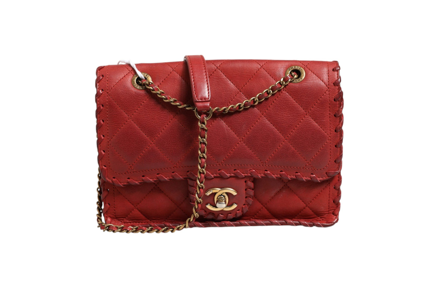 Mini Flap Bag Lammleder Geflochtenes Kalbsleder Goldfarbene Metallbeschläge