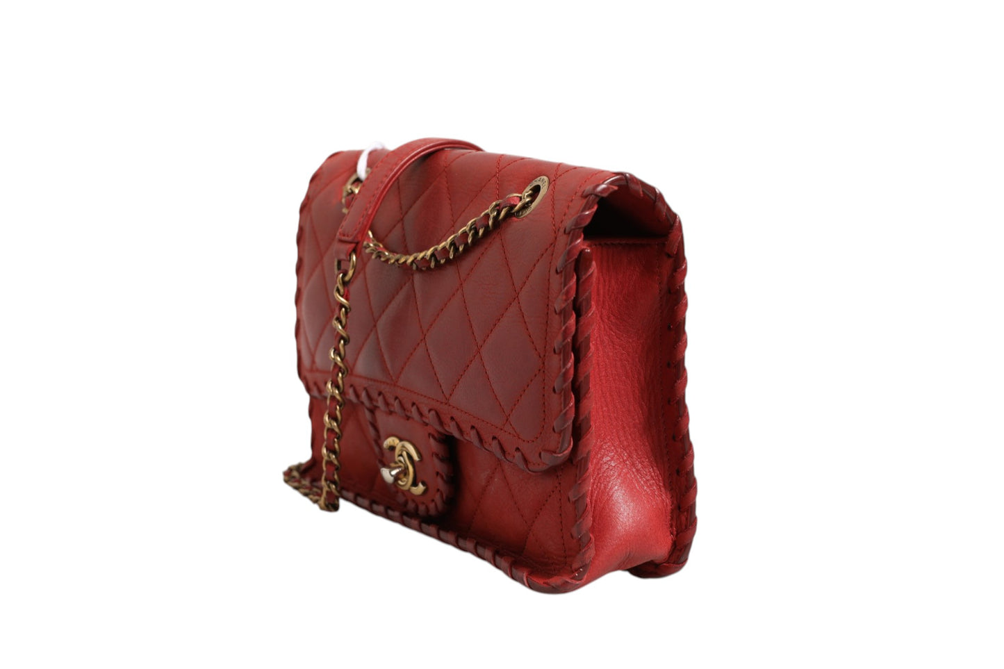 Mini Flap Bag Lammleder Geflochtenes Kalbsleder Goldfarbene Metallbeschläge