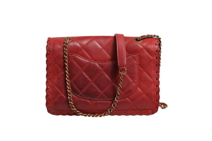 Mini Flap Bag Lammleder Geflochtenes Kalbsleder Goldfarbene Metallbeschläge