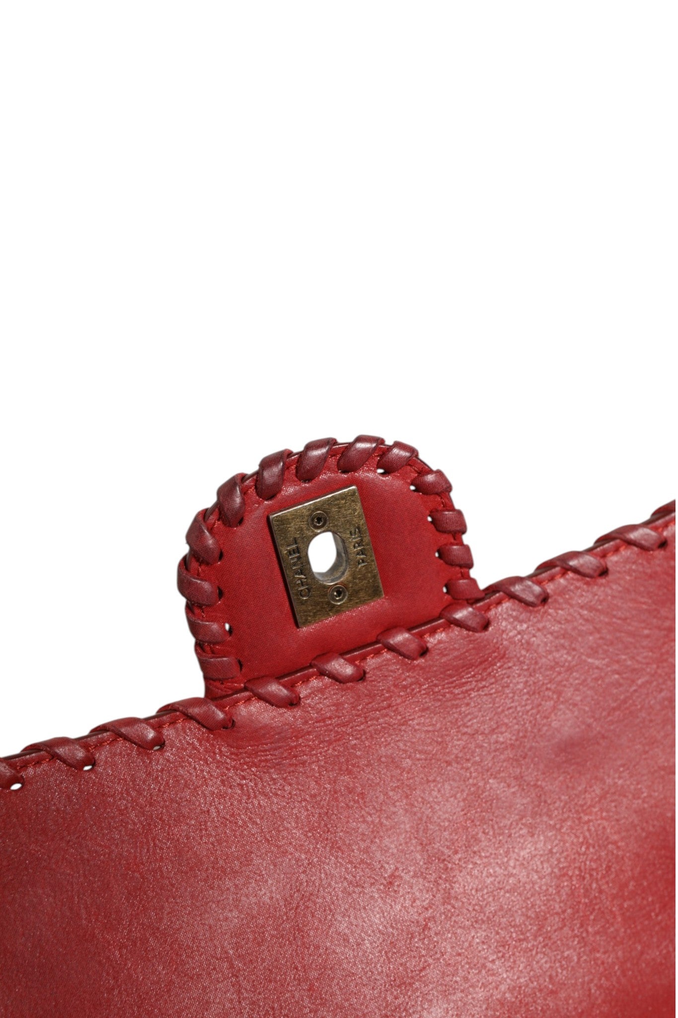 Mini Flap Bag Lammleder Geflochtenes Kalbsleder Goldfarbene Metallbeschläge