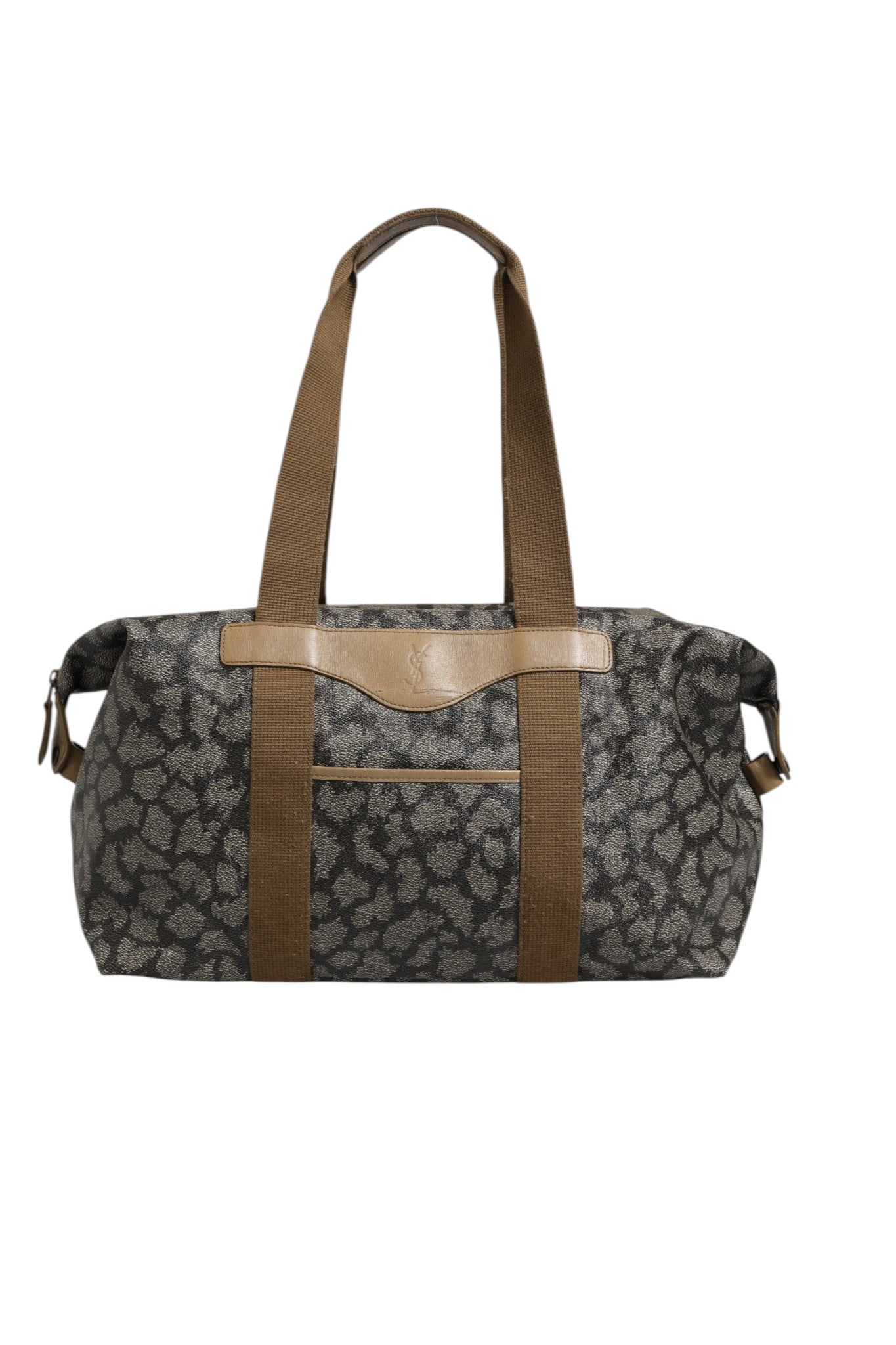Duffel Bag aus Canvas mit grün-braunem Muster