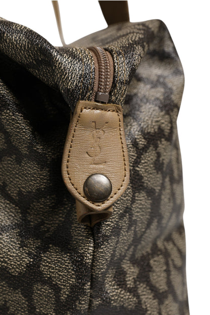 Duffel Bag aus Canvas mit grün-braunem Muster