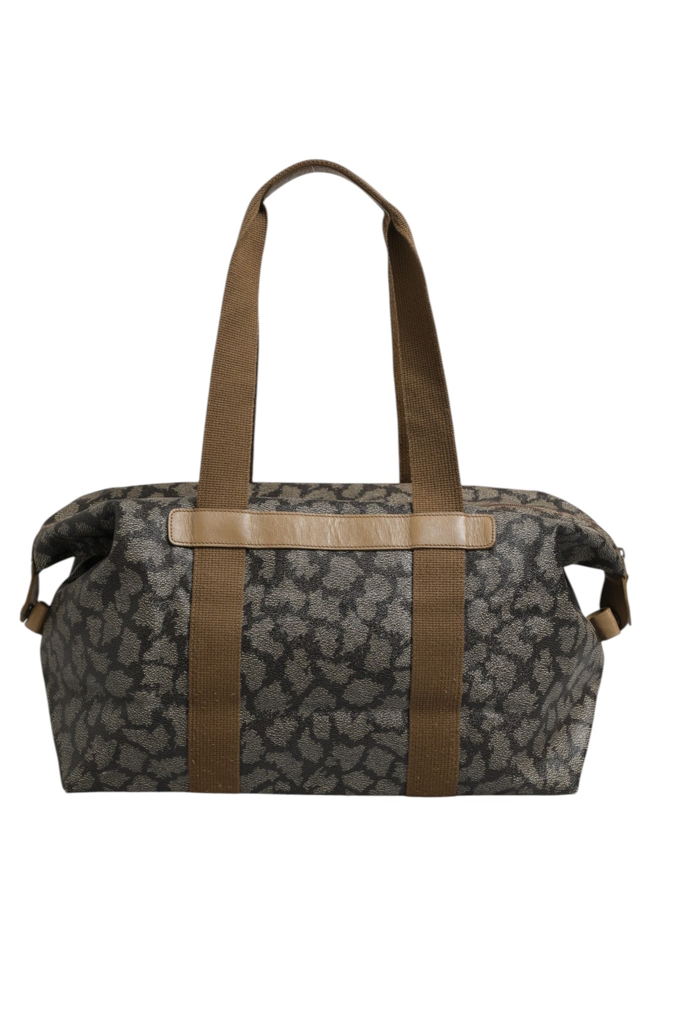 Duffel Bag aus Canvas mit grün-braunem Muster