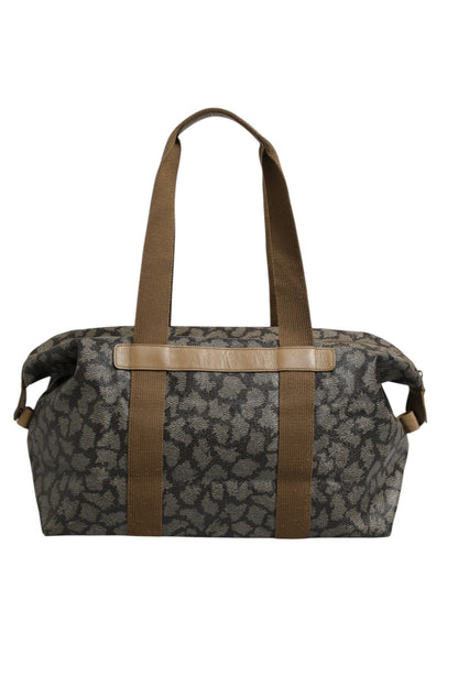 Duffel Bag aus Canvas mit grün-braunem Muster