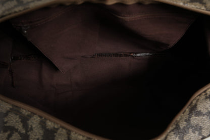 Duffel Bag aus Canvas mit grün-braunem Muster