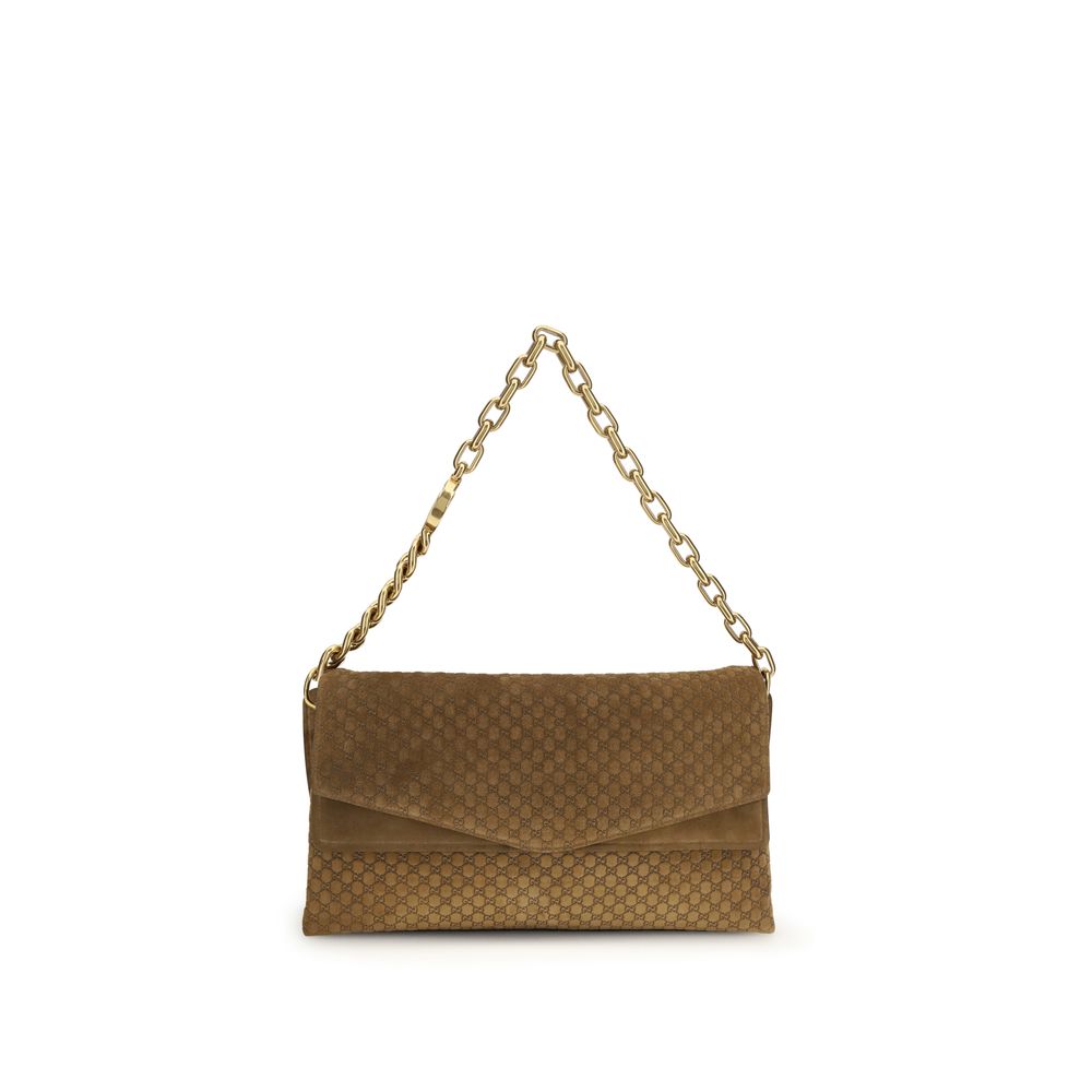 Elegante braune Wildleder Umhängetasche mit GG-Design von Gucci