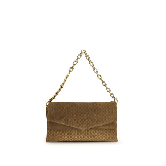 Elegante braune Wildleder Umhängetasche mit GG-Design von Gucci