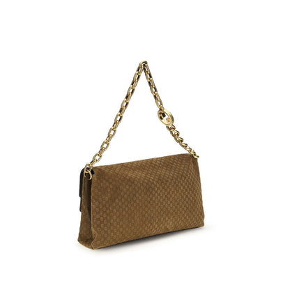 Elegante braune Wildleder Umhängetasche mit GG-Design von Gucci