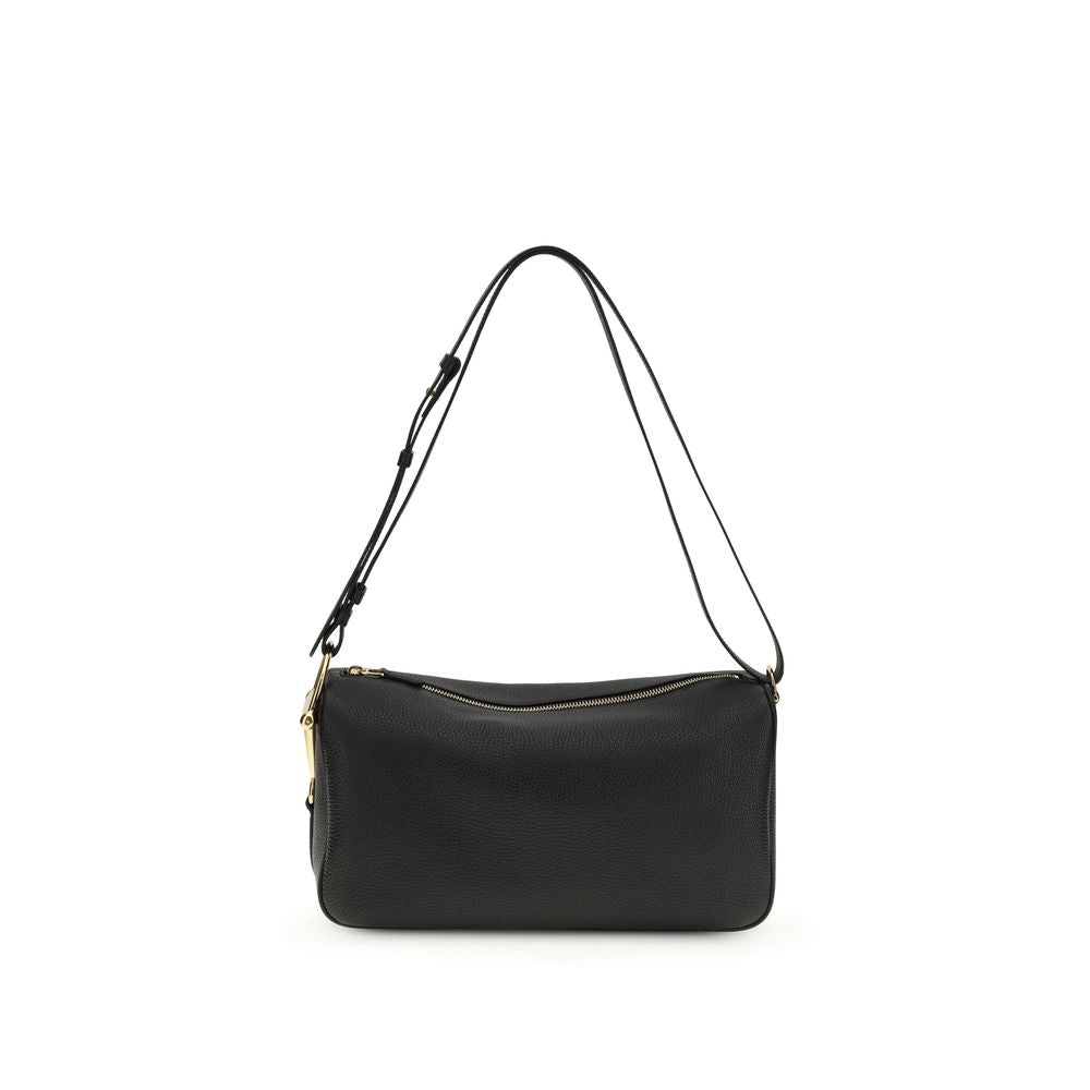 Schwarze Bos Taurus Kalbsleder Schultertasche