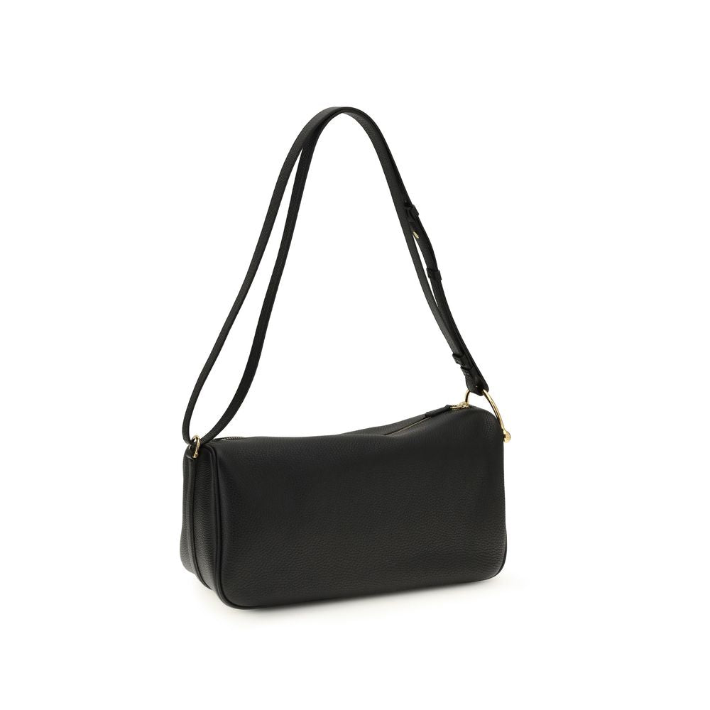 Schwarze Bos Taurus Kalbsleder Schultertasche