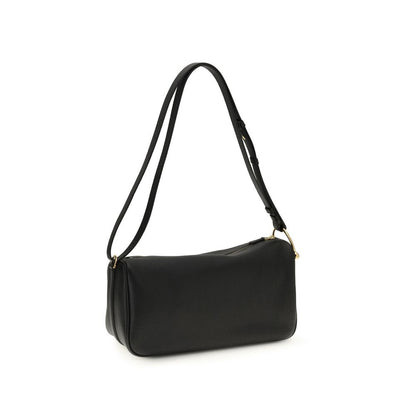 Schwarze Bos Taurus Kalbsleder Schultertasche