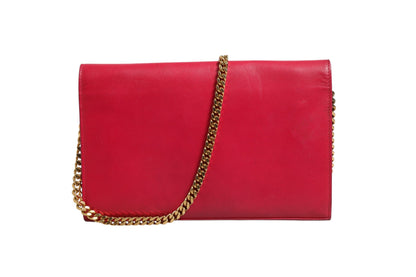 Rote Leder Monogram Wallet on Chain