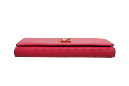 Rote Leder Monogram Wallet on Chain