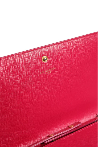 Rote Leder Monogram Wallet on Chain