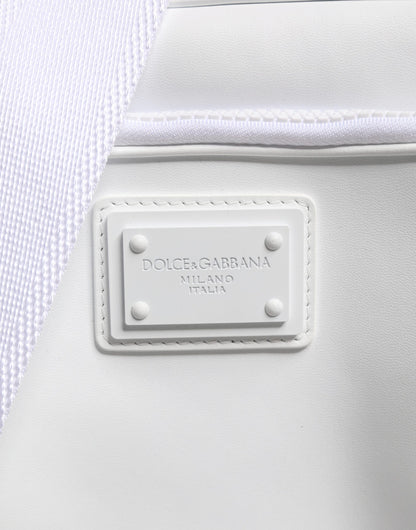 Weiße Umhängetasche mit Logo-Plakette für Herren