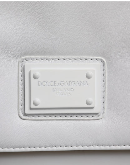 Weiße Umhängetasche mit Logo-Plakette für Damen
