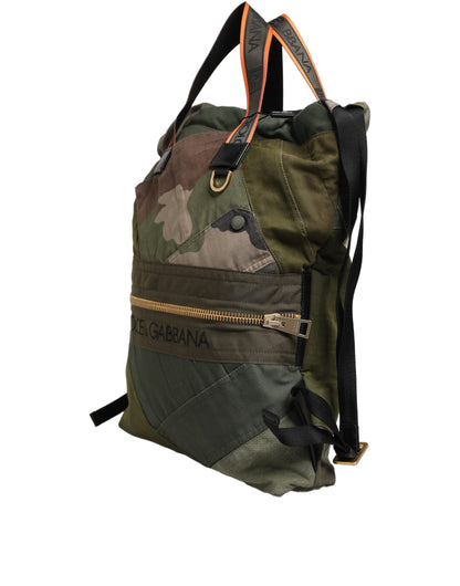 Militärgrüner Patchwork-Rucksack Tasche Herren Tasche
