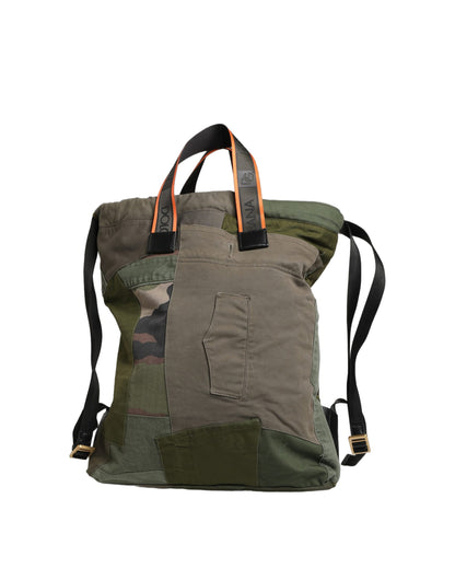 Militärgrüner Patchwork-Rucksack Tasche Herren Tasche