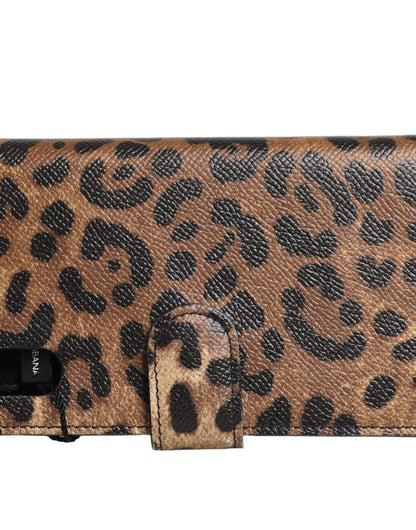 Flip Cover Braun Leopard Kristall iPhone X - XS Hülle