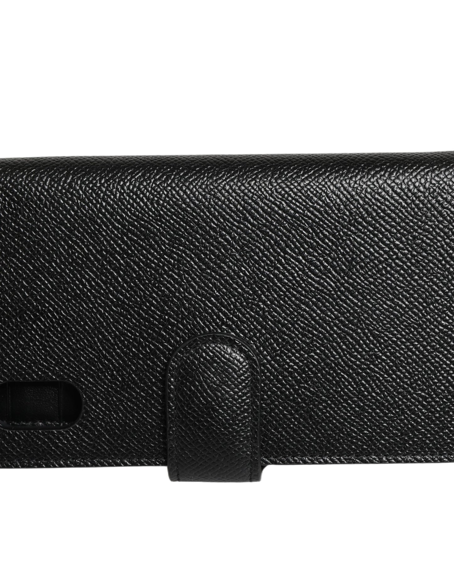 Dolce & Gabbana Flip Cover aus schwarzem Kalbsleder für iPhone X - XS