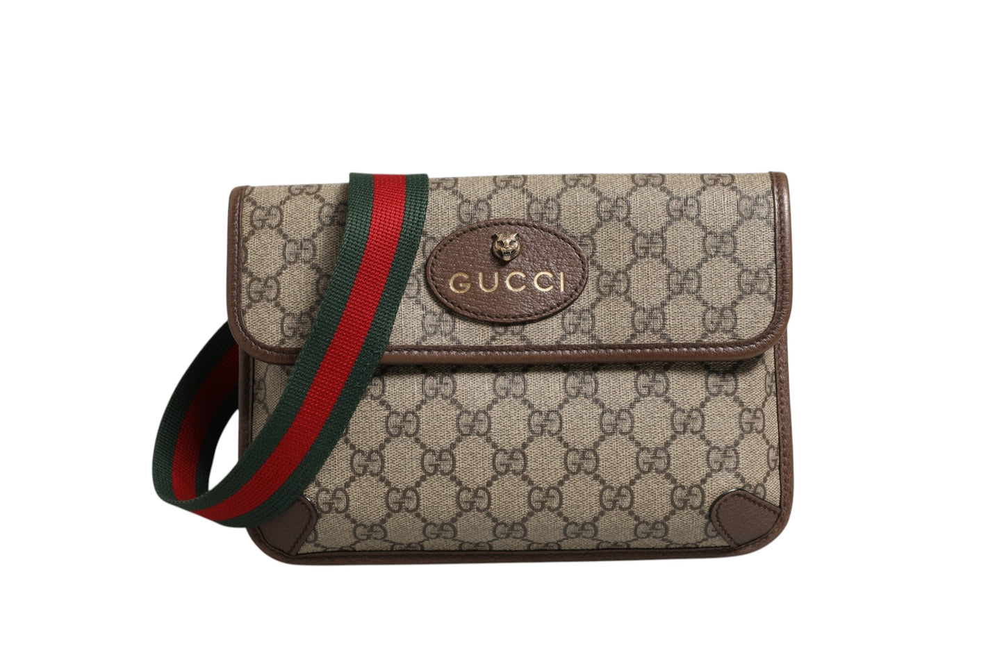 Supreme Monogram Neo Vintage Web Gürteltasche Braun