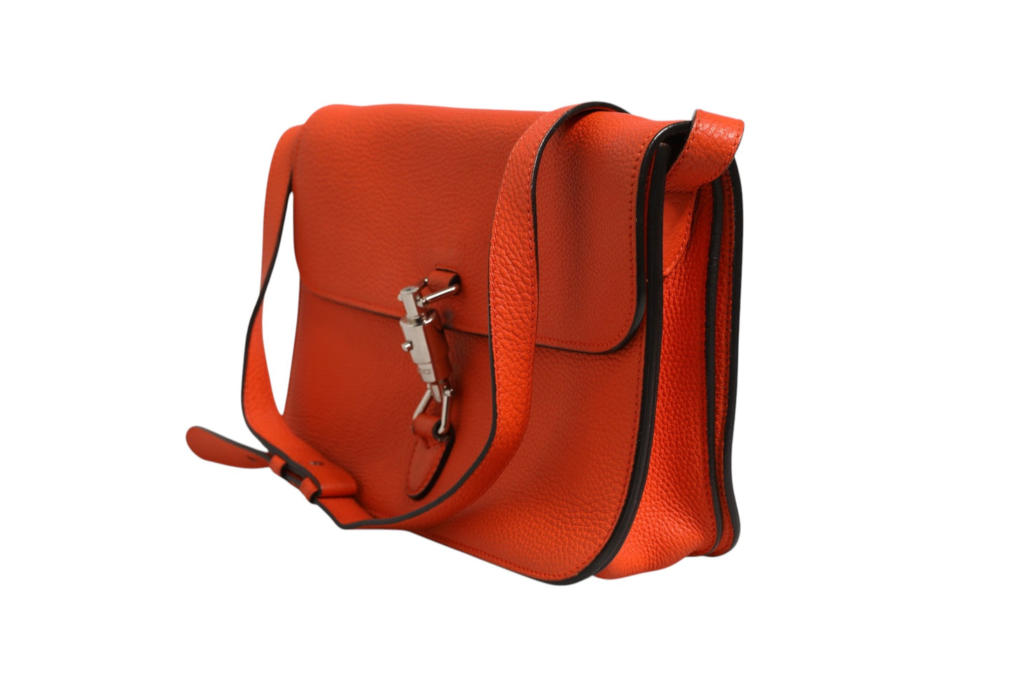Jackie Soft Flap Schultertasche Leder Orange