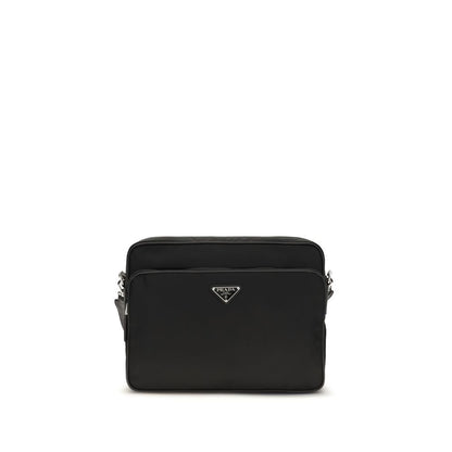 Schwarze Schultertasche aus recyceltem Polyamid