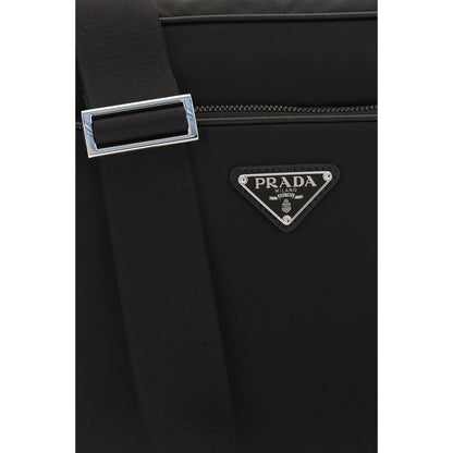Schwarze Schultertasche aus recyceltem Polyamid
