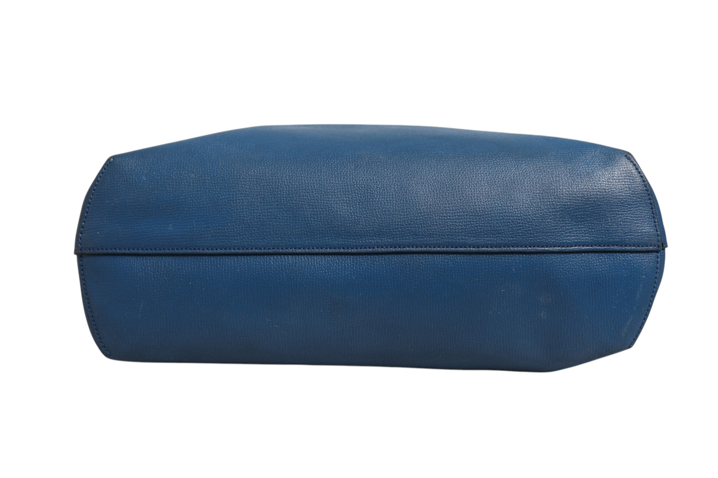 Marineblaue Leder-Shopping-Tote