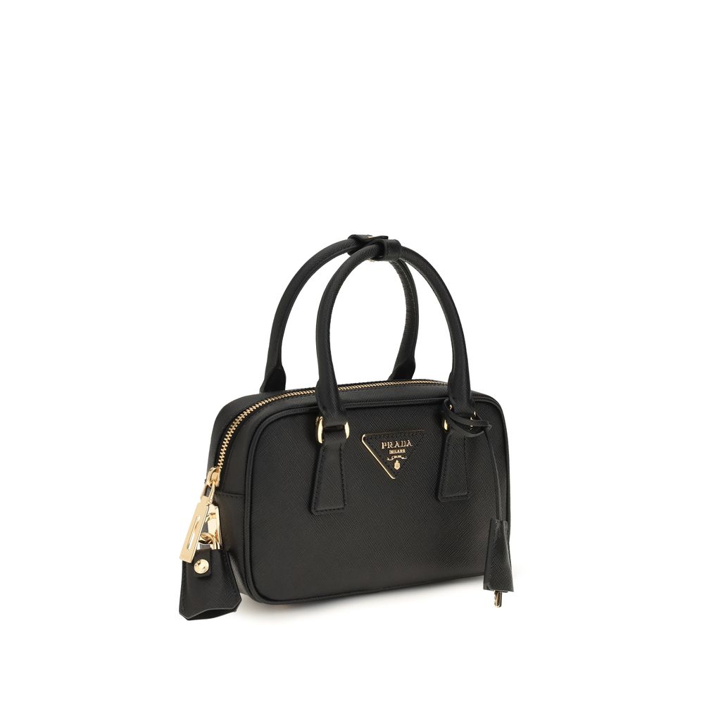 Schwarze Kalbsleder Bos Taurus Handtasche