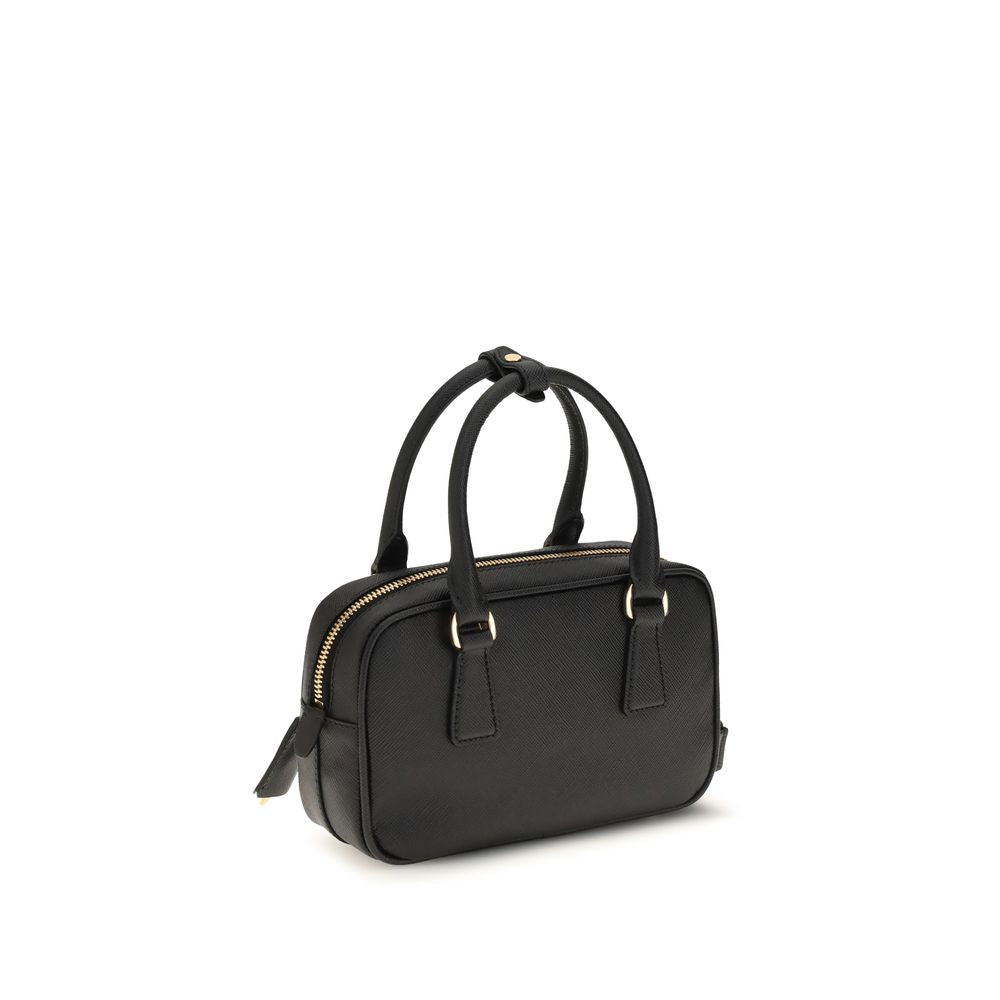 Schwarze Kalbsleder Bos Taurus Handtasche