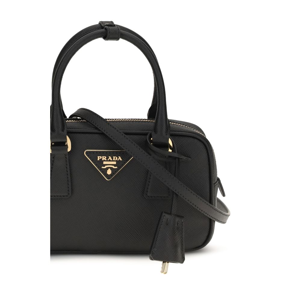 Schwarze Kalbsleder Bos Taurus Handtasche