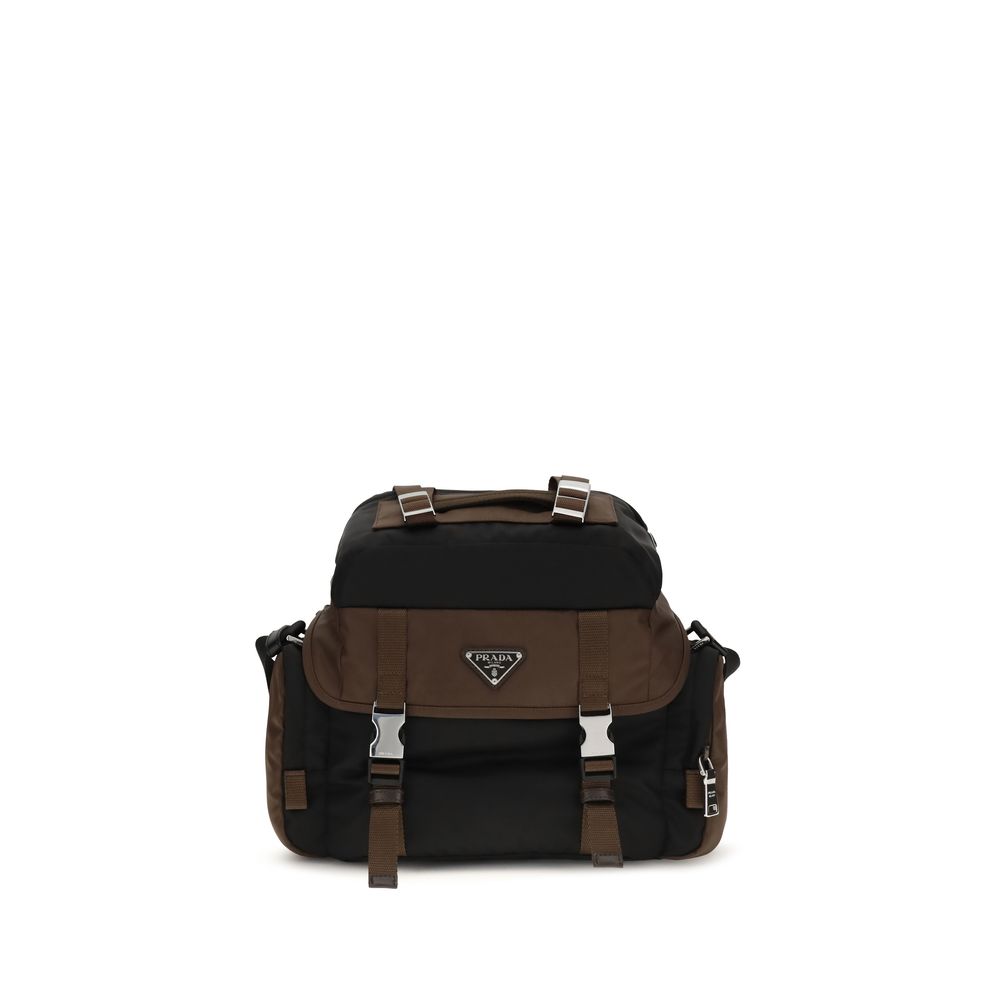 Braune Schultertasche aus recyceltem Polyamid