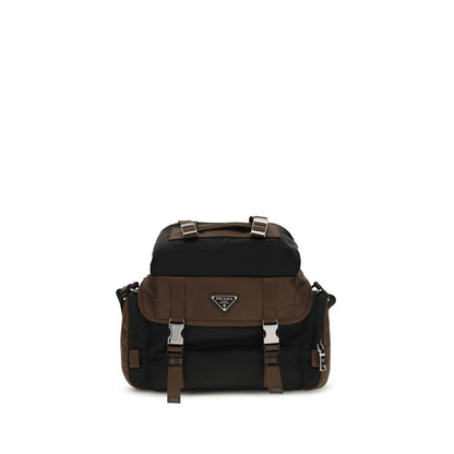 Braune Schultertasche aus recyceltem Polyamid